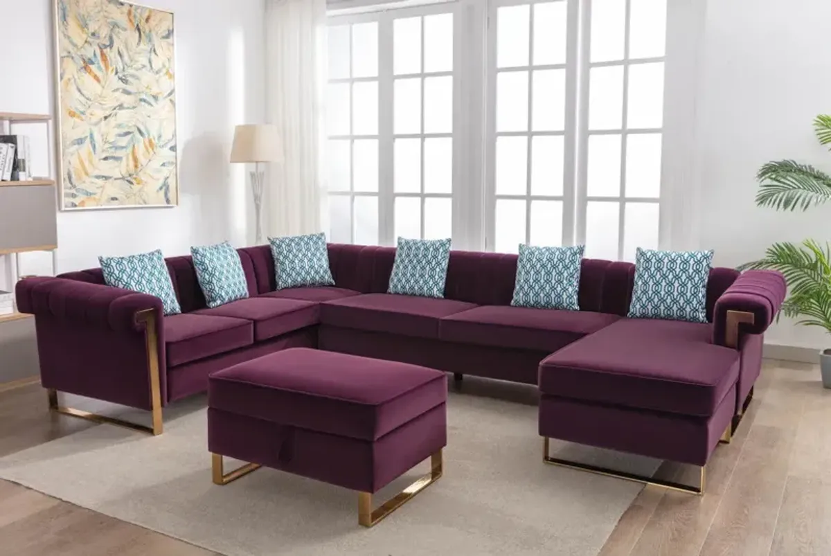 Maddie - Velvet Sectional Sofa