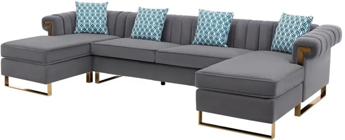 Maddie - Velvet Sectional Sofa