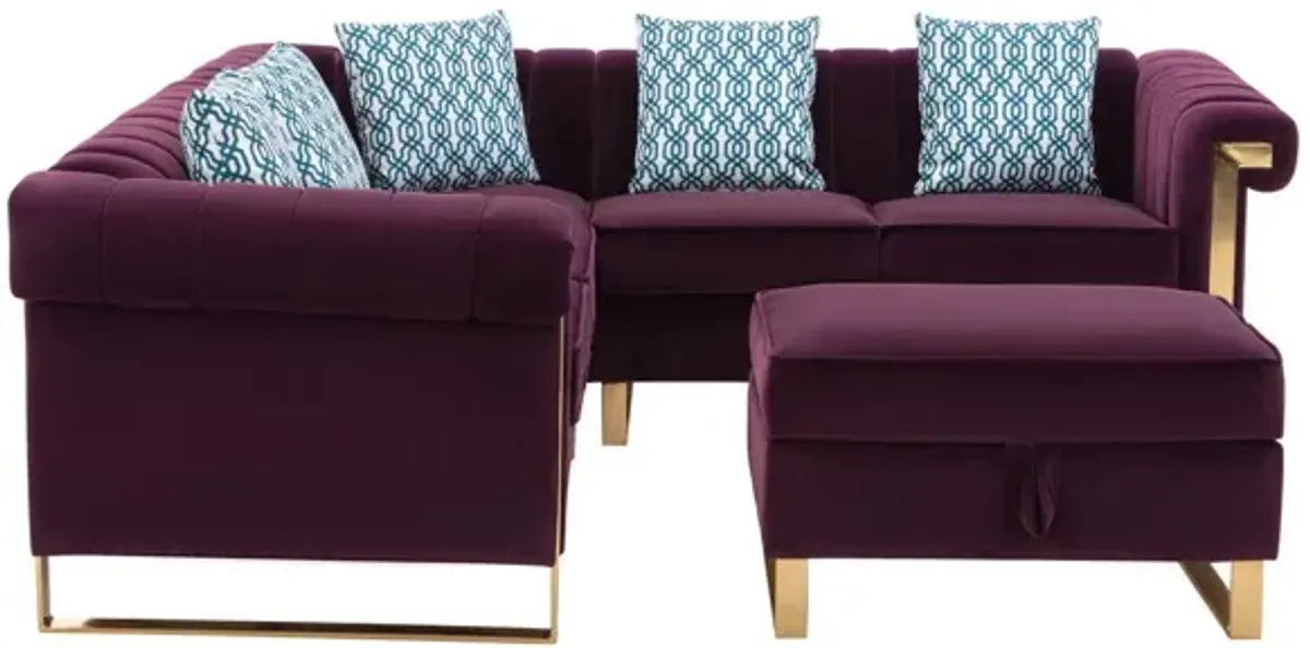 Maddie - Velvet Sectional Sofa