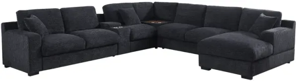 Celine - Chenille Fabric Corner Sectional Sofa With Right-Facing Chaise, Cupholders, And Charging Ports