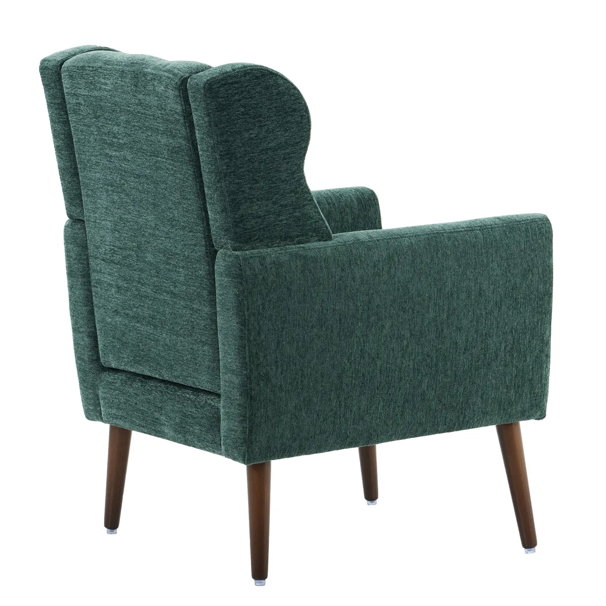 Modern Accent Chair, Chenille Arm Chairs For Living Room, Upholstered Mordern Armchair, Comfy Soft Padded Lounge Chair In Small Space, Bedroom, With Pillow, Solid Wood Leg