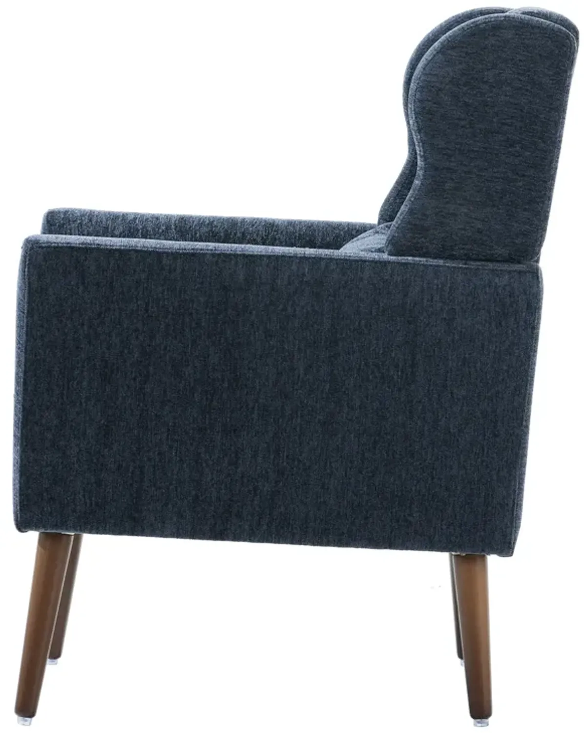 Modern Accent Chair, Chenille Arm Chairs For Living Room, Upholstered Mordern Armchair, Comfy Soft Padded Lounge Chair In Small Space, Bedroom, With Pillow, Solid Wood Leg