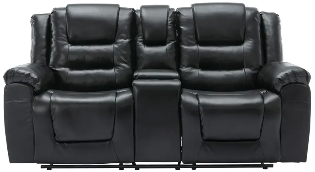 2 Seater Home Theater Recliner Manual Recliner Chair With A Storage Box And Two Cup Holders For Living Room