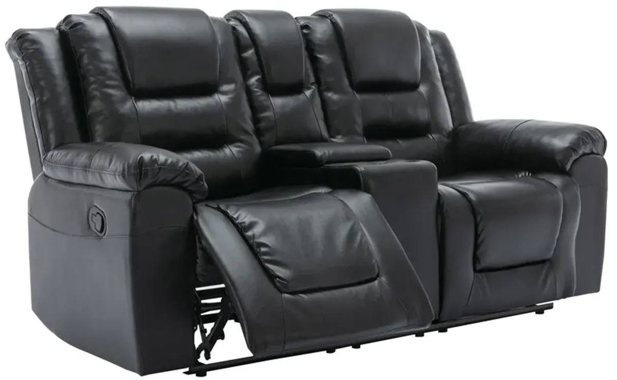 2 Seater Home Theater Recliner Manual Recliner Chair With A Storage Box And Two Cup Holders For Living Room