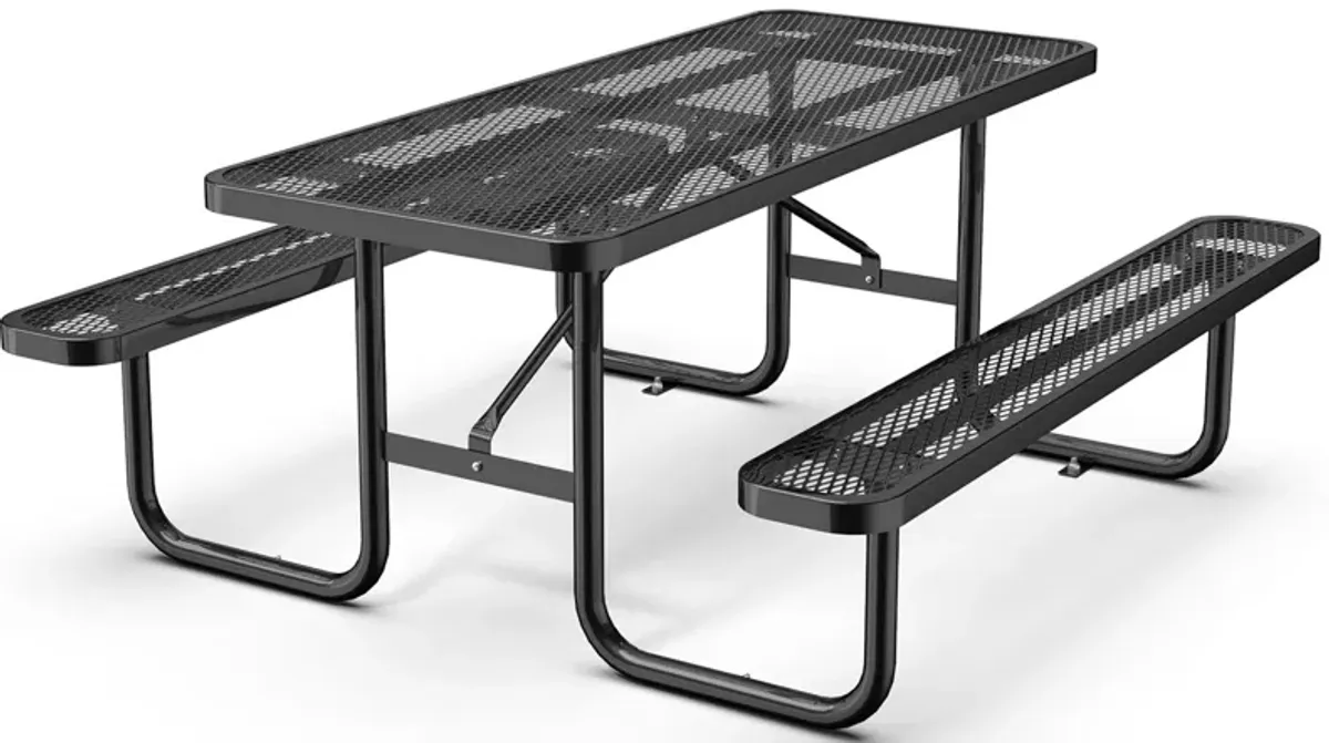 Expanded Rectangular Picnic Metal Table