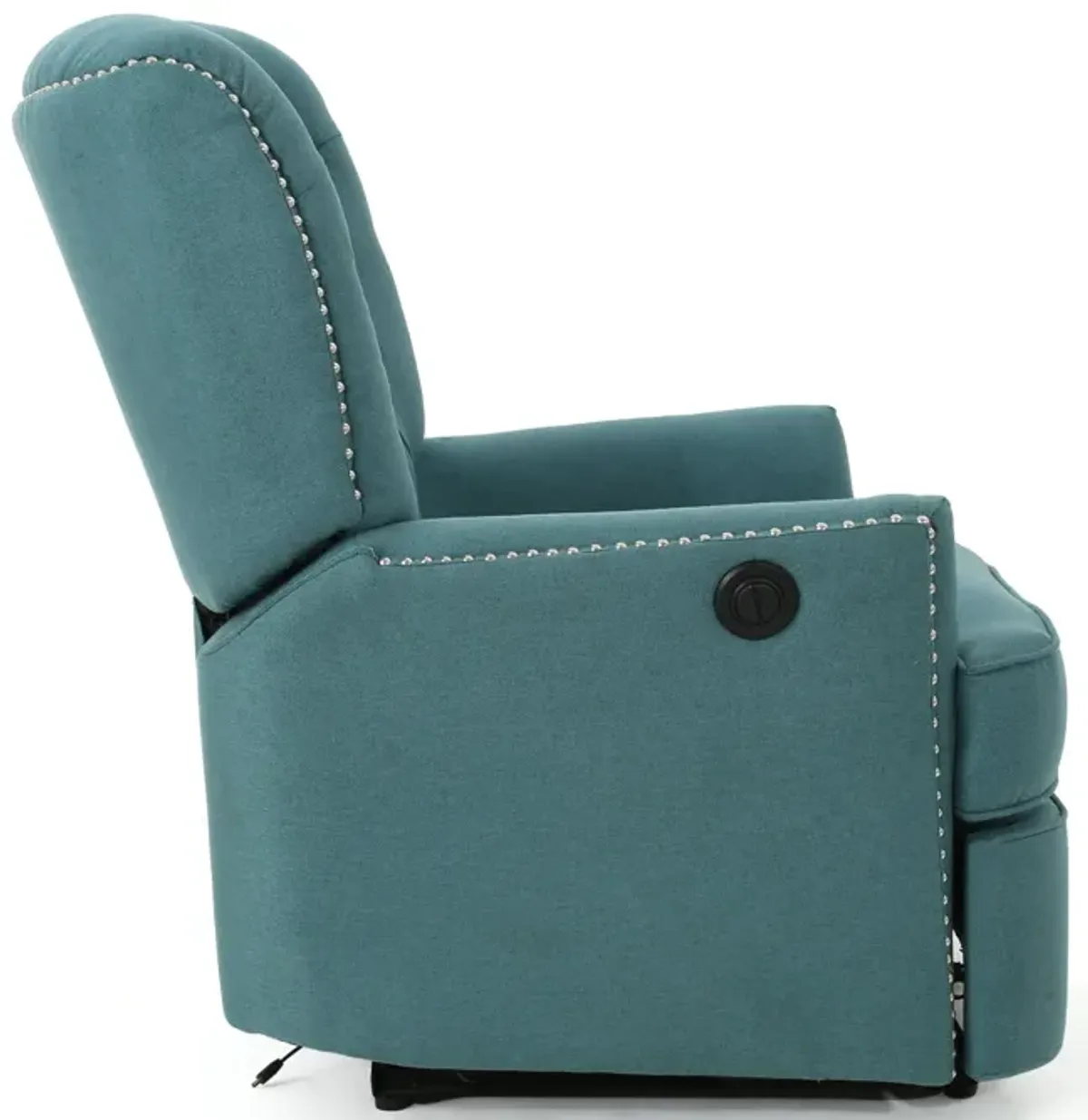 Electric Recliner Chair With Elegant Copper Accents And Soft Upholstery