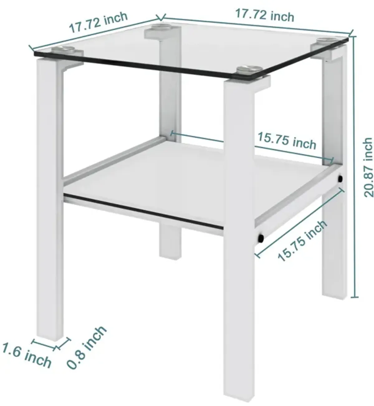 Glass Two Layer Tea Table, Small Round Table, Bedroom Corner Table, Living Room Side Table