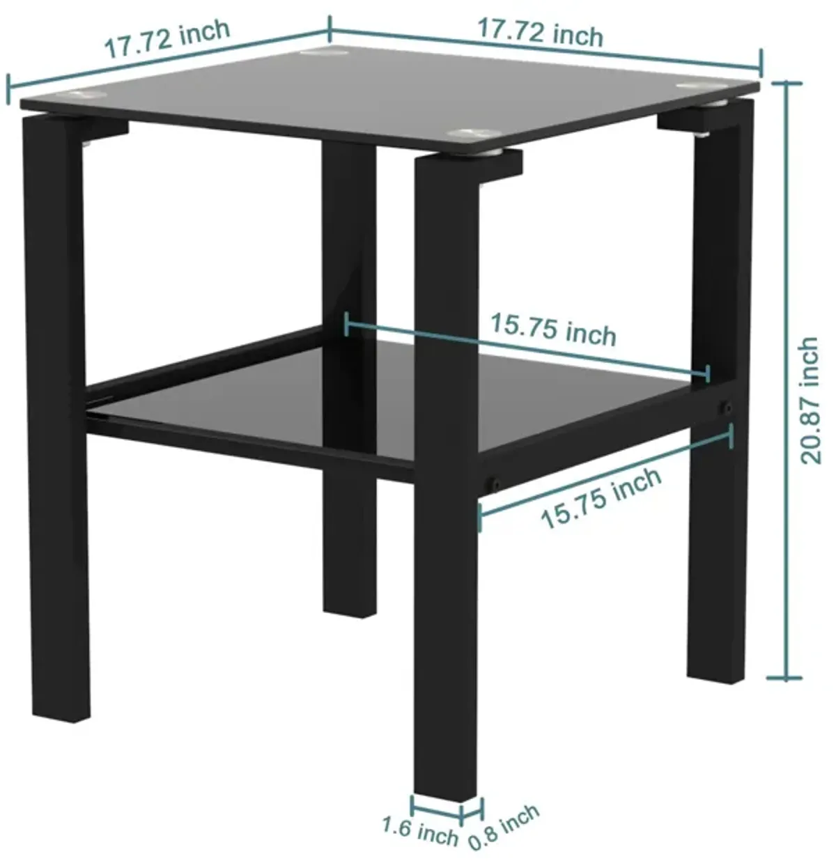 Glass Two Layer Tea Table, Small Round Table, Bedroom Corner Table, Living Room Side Table