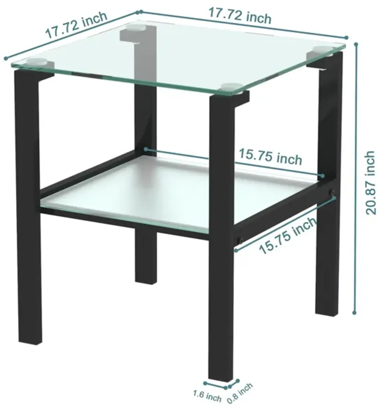 Glass Two Layer Tea Table, Small Round Table, Bedroom Corner Table, Living Room Side Table