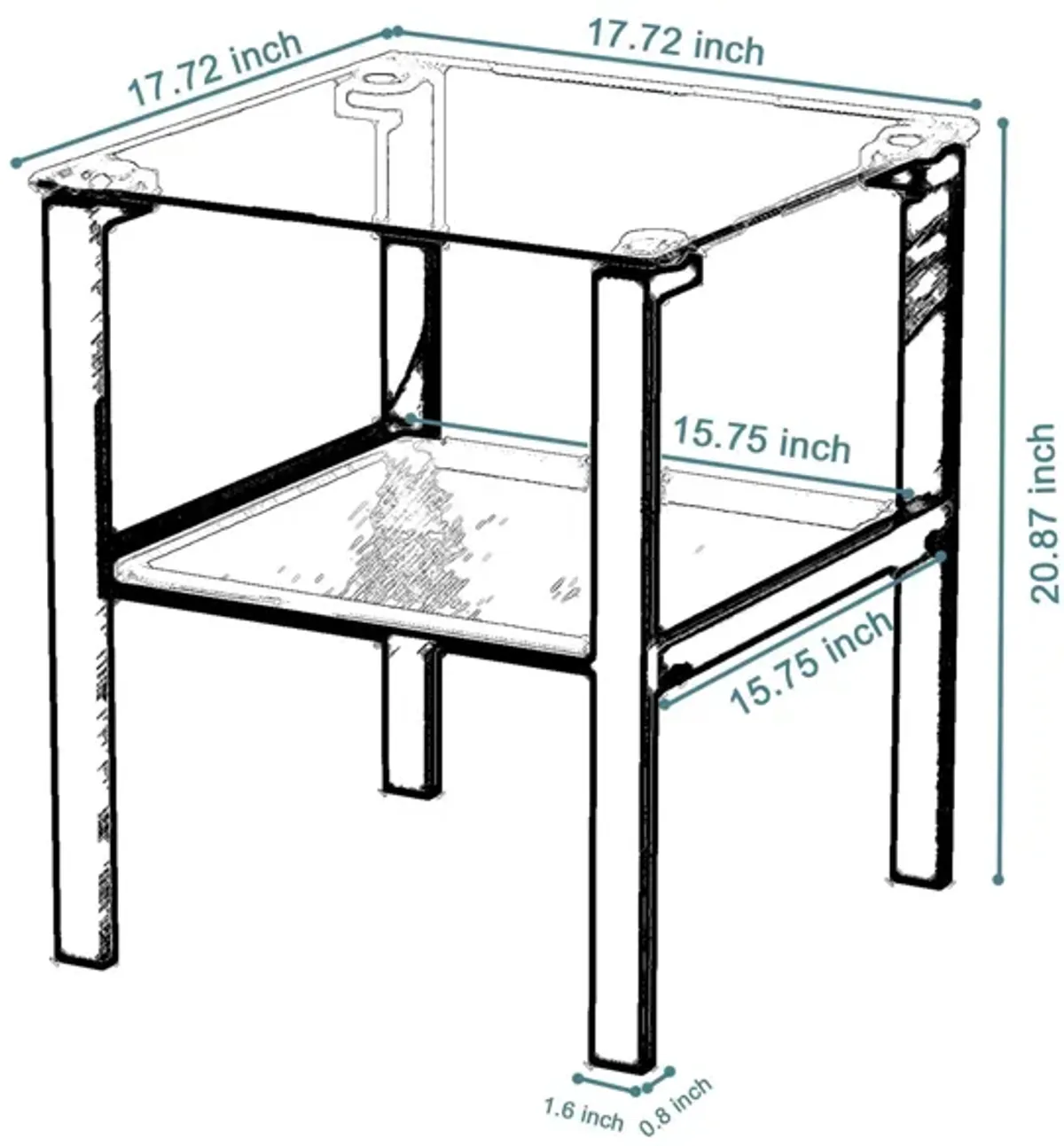 Glass Two Layer Tea Table, Small Round Table, Bedroom Corner Table, Living Room Side Table