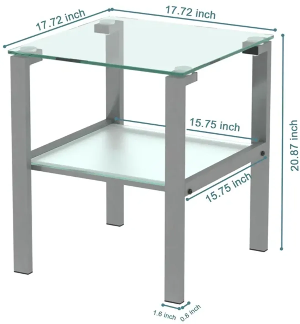 Glass Two Layer Tea Table, Small Round Table, Bedroom Corner Table, Living Room Side Table