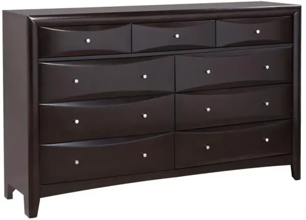 Phoenix - 9-Drawer Dresser - Cappuccino