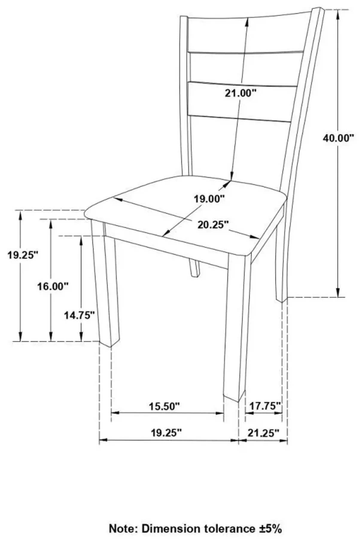 Jakob - Ladder Back Wood Dining Side Chair (Set of 2) - Black