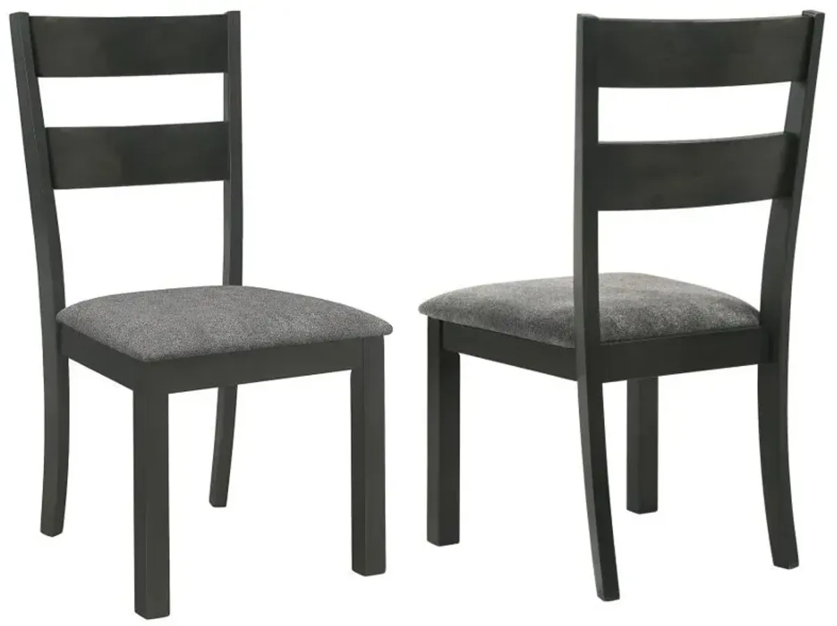 Jakob - Ladder Back Wood Dining Side Chair (Set of 2) - Black