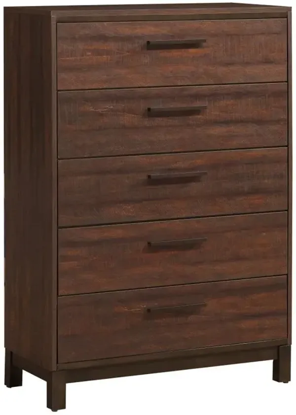 Edmonton - 5-Drawer Bedroom Chest - Rustic Tobacco