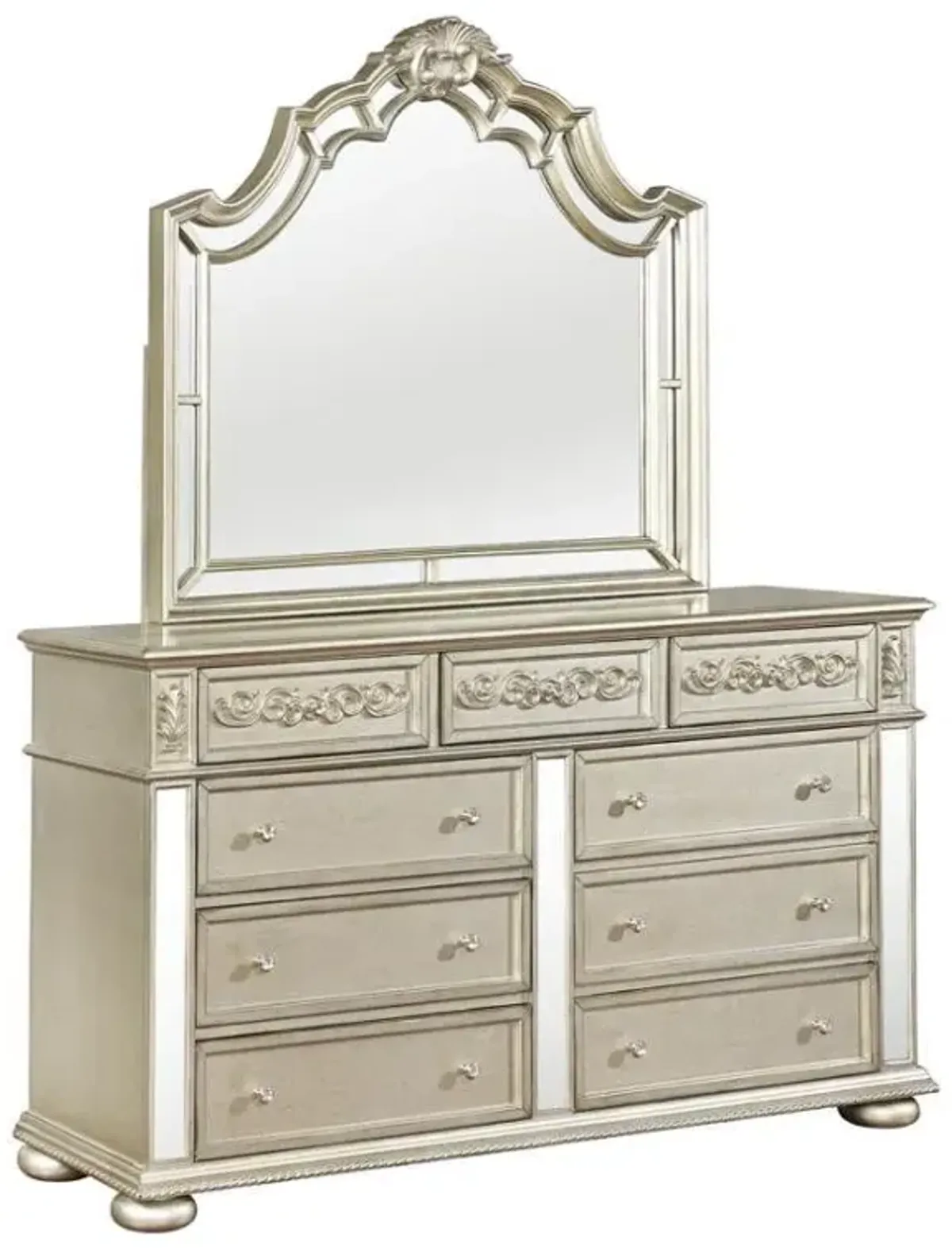 Heidi - 9-Drawer Dresser - Metallic Platinum