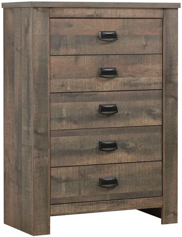 Frederick - 5-Drawer Chest - Weathered Oak