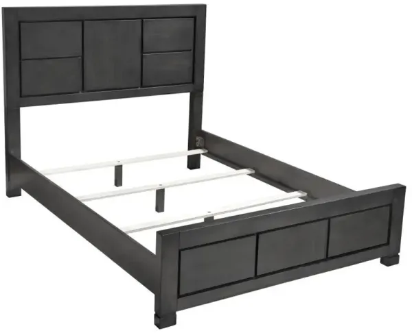 Lorenzo - Wood Eastern King Panel Bed - Dark Gray