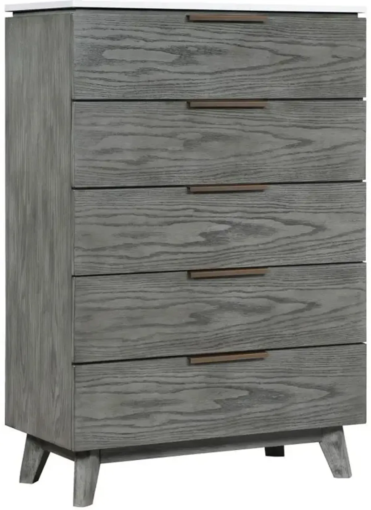 Nathan - 5-Drawer Bedroom Chest - Gray