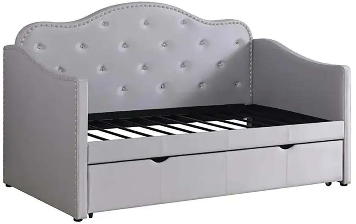 Elmore - Upholstered Twin Daybed With Trundle - Light Gray