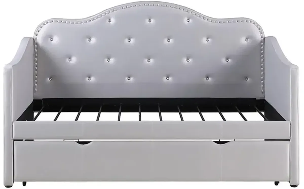 Elmore - Upholstered Twin Daybed With Trundle - Light Gray