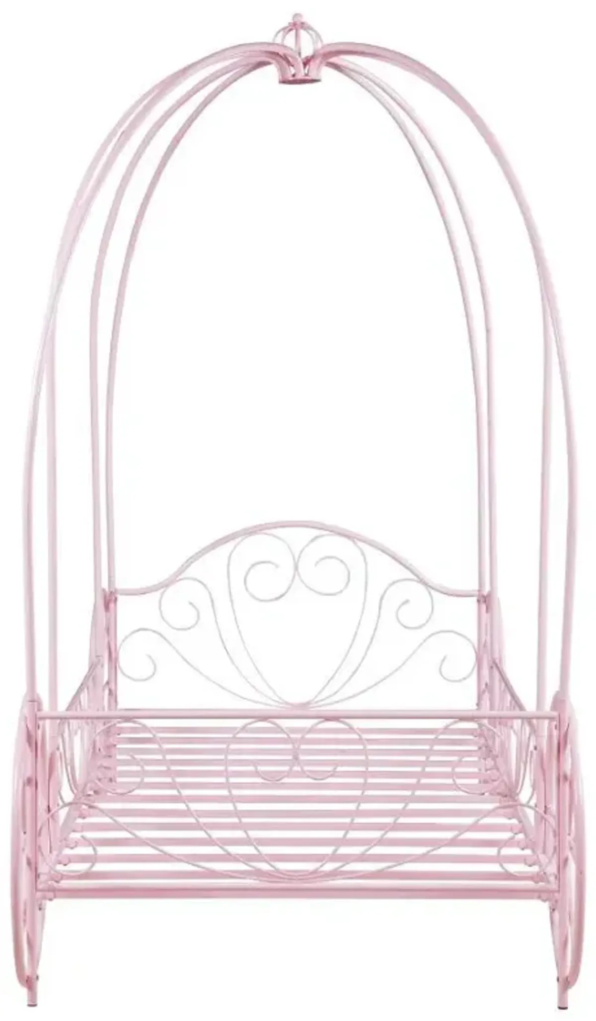 Massi - Metal Twin Canopy Bed - Powder Pink