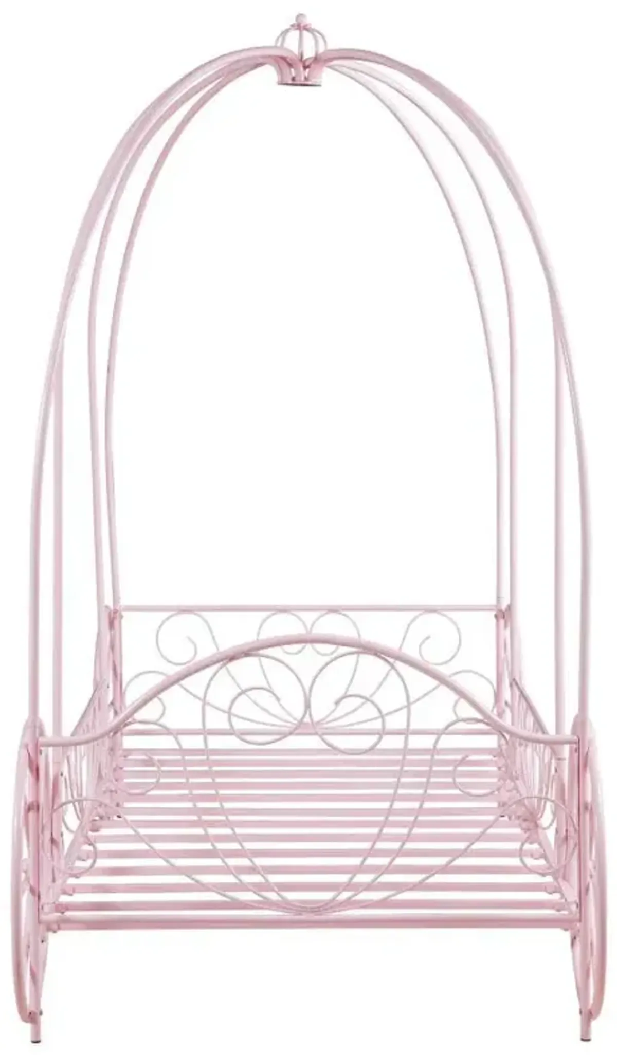 Massi - Metal Twin Canopy Bed - Powder Pink