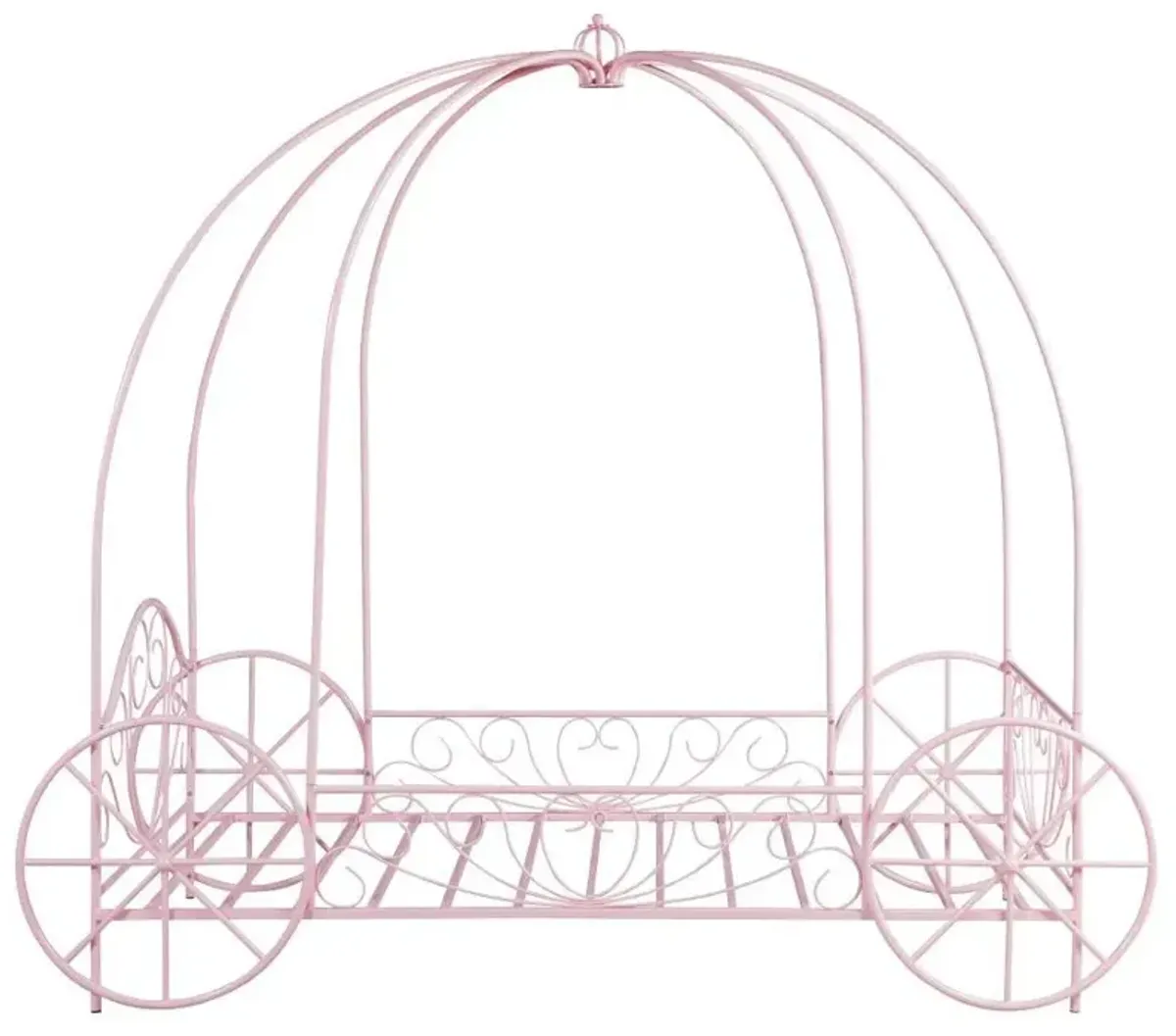 Massi - Metal Twin Canopy Bed - Powder Pink