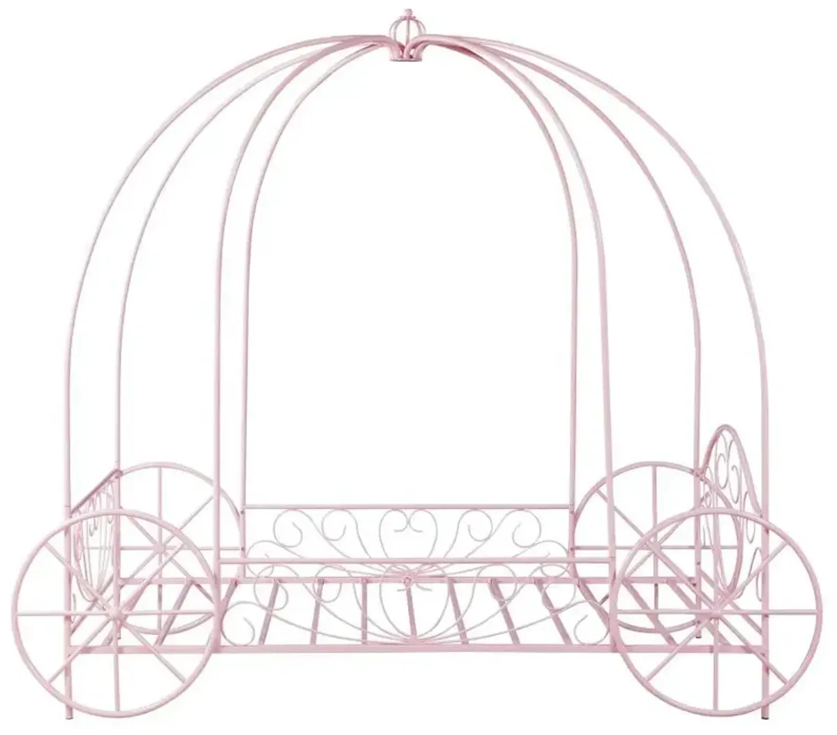 Massi - Metal Twin Canopy Bed - Powder Pink