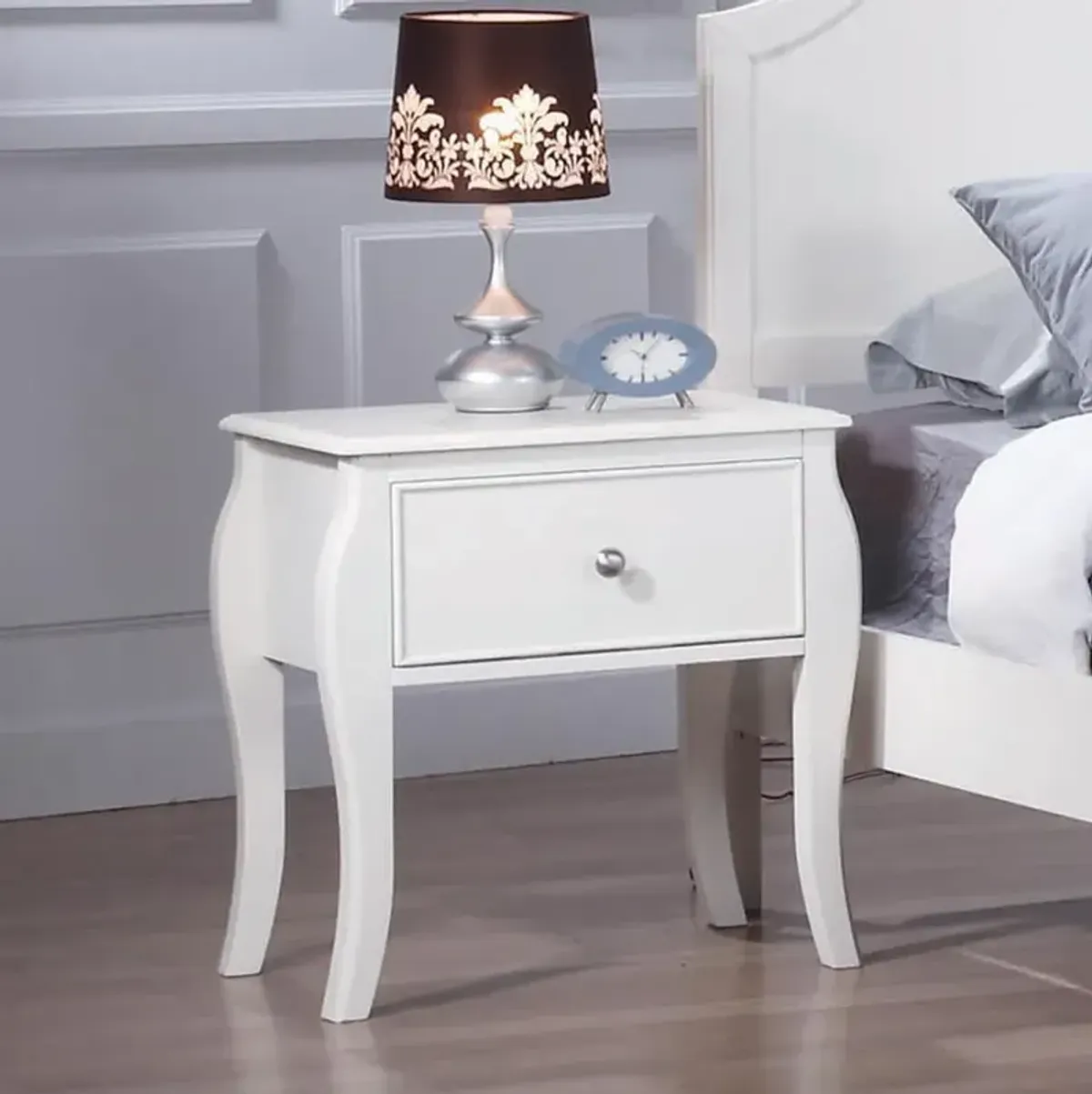 Dominique - 1-Drawer Youth Nightstand - Cream White