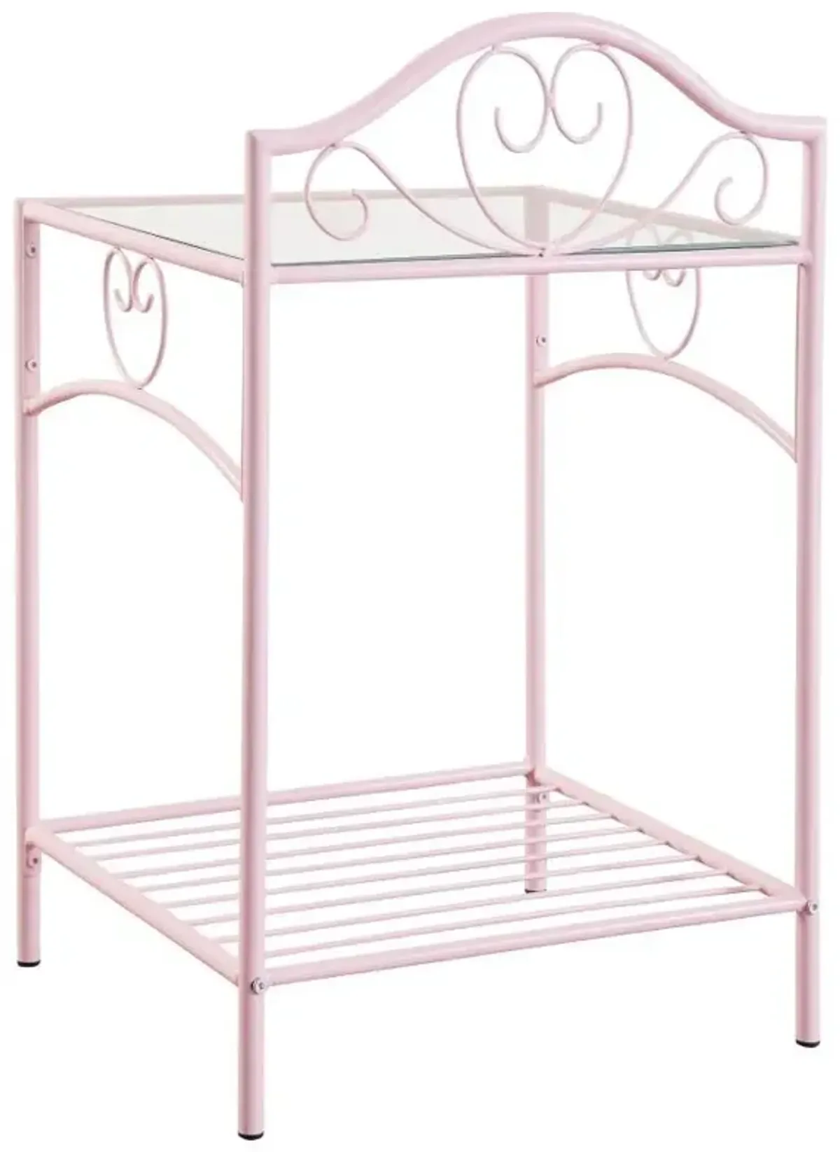 Massi - Metal 1-Shelf Nightstand - Powder Pink