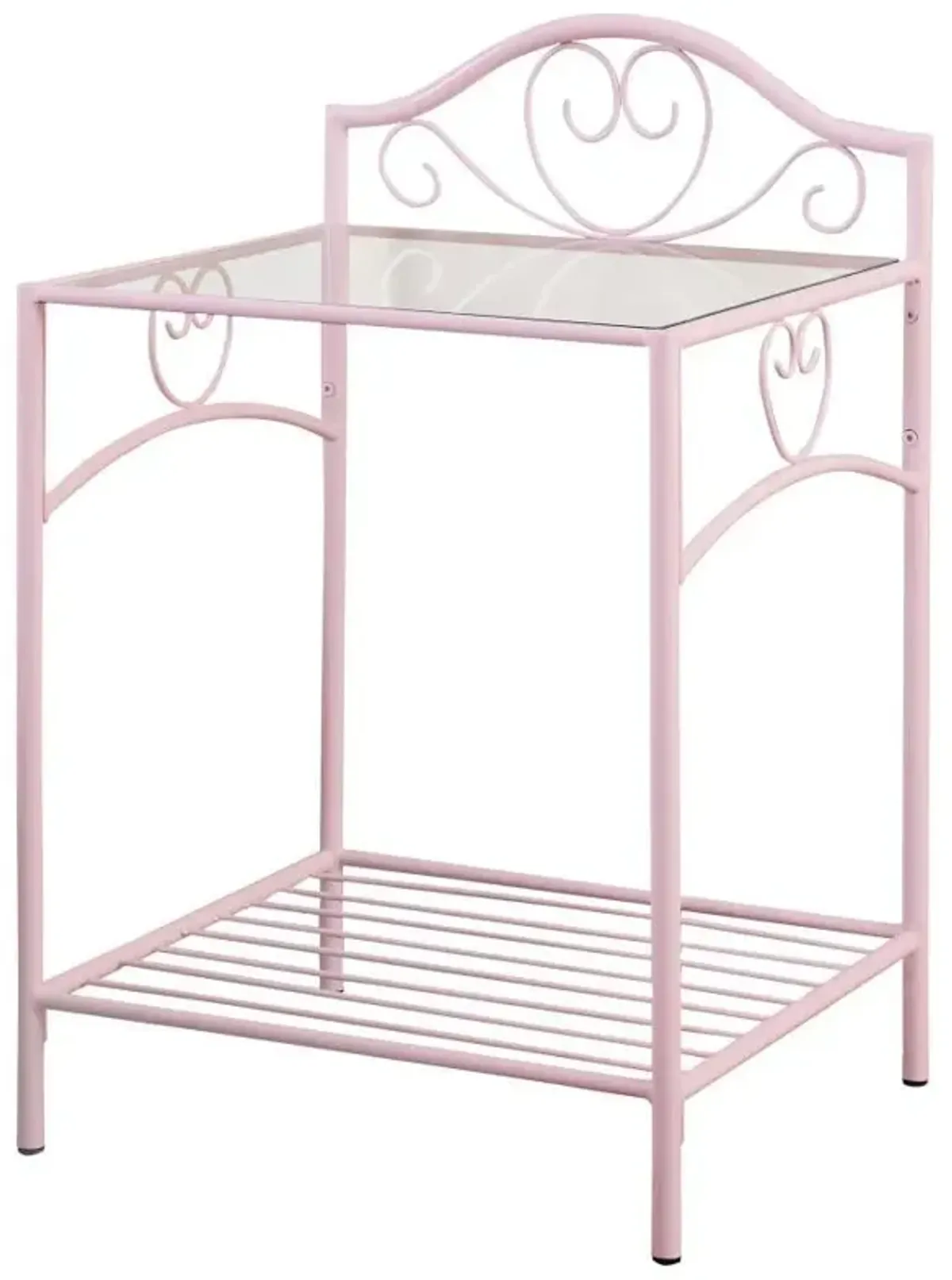 Massi - Metal 1-Shelf Nightstand - Powder Pink