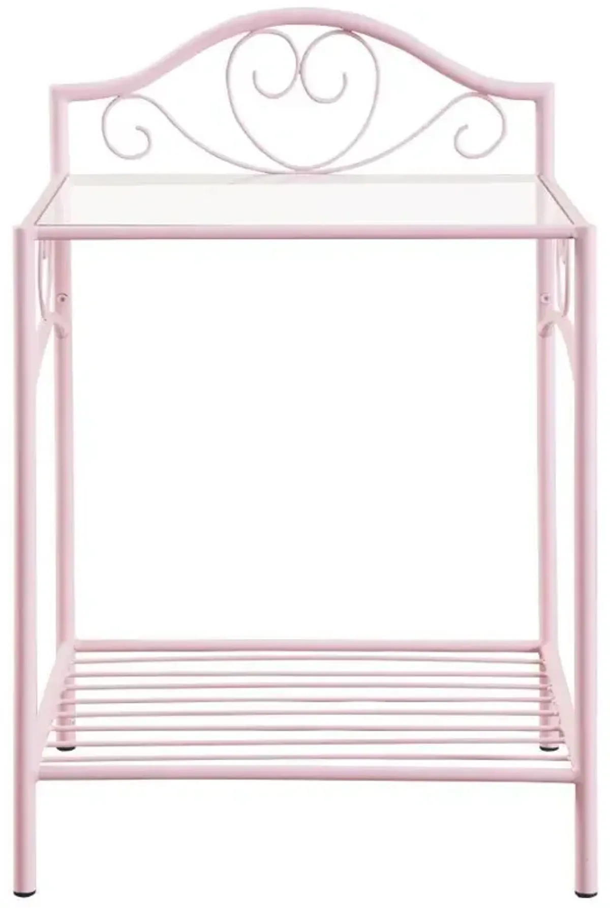 Massi - Metal 1-Shelf Nightstand - Powder Pink