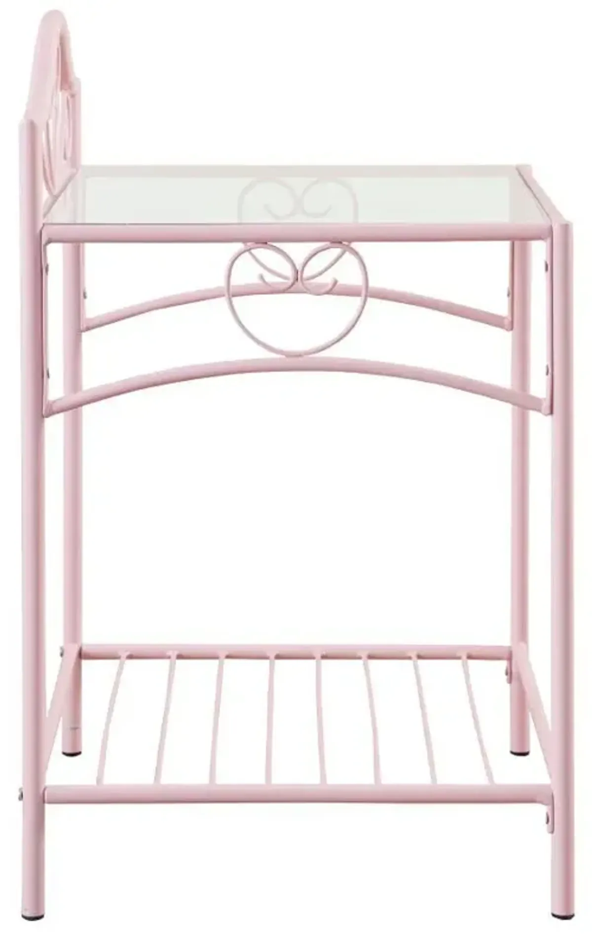 Massi - Metal 1-Shelf Nightstand - Powder Pink