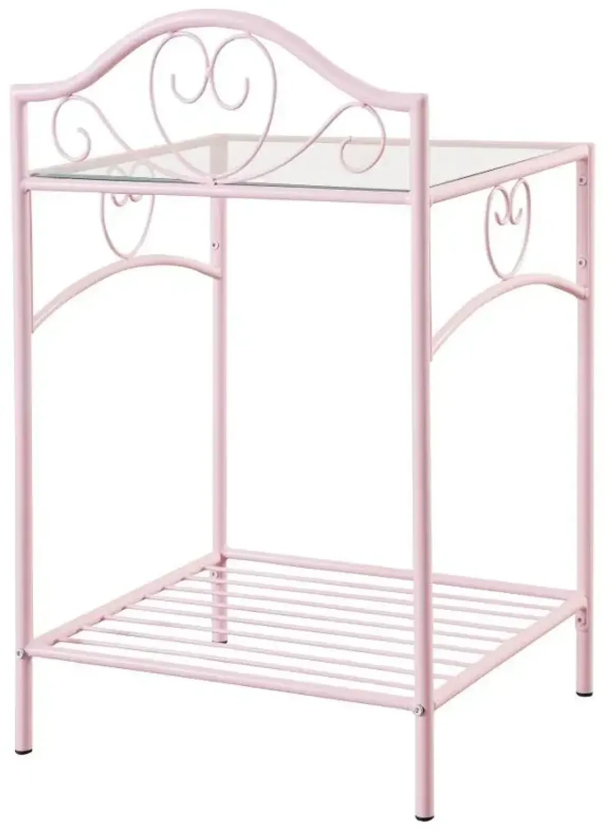 Massi - Metal 1-Shelf Nightstand - Powder Pink