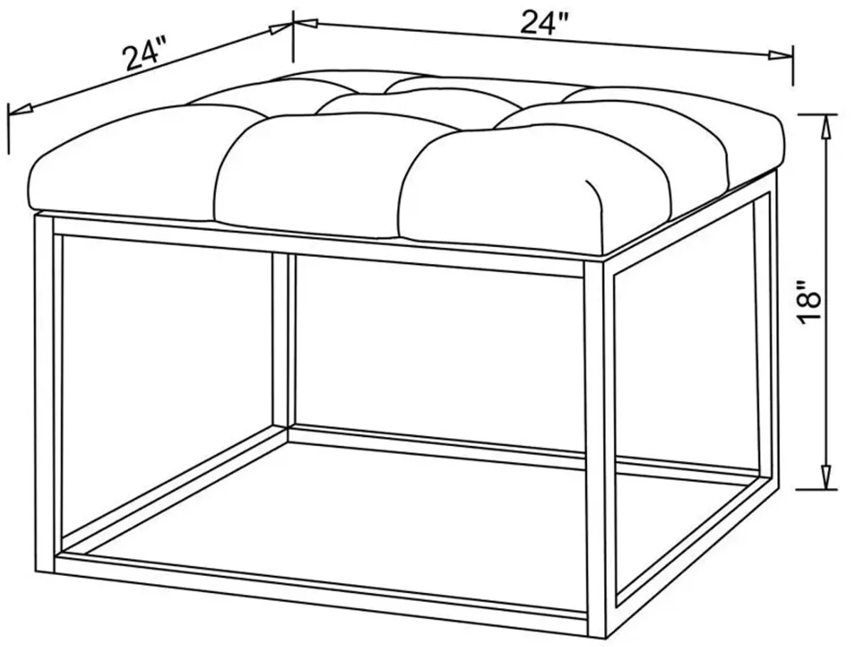 Swanson - Square Upholstered Tufted Ottoman - White