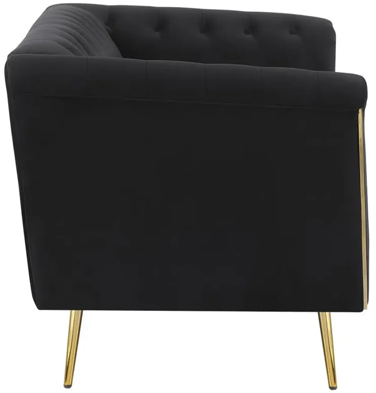 Holly - Upholstered Tuxedo Arm Tufted Loveseat - Black