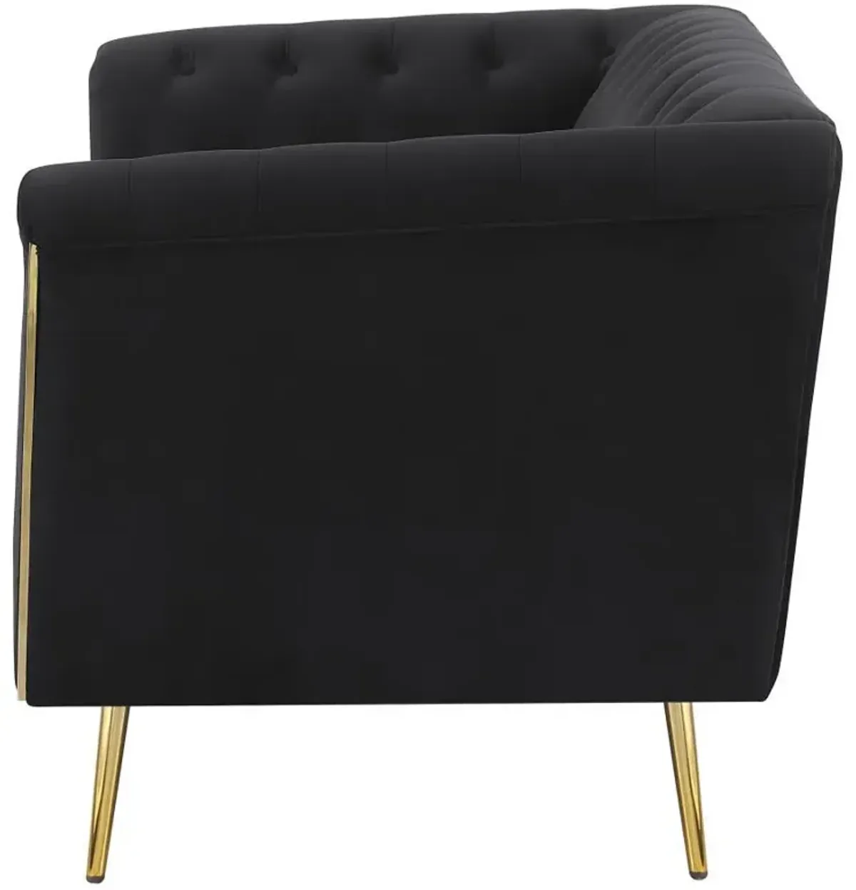 Holly - Upholstered Tuxedo Arm Tufted Loveseat - Black