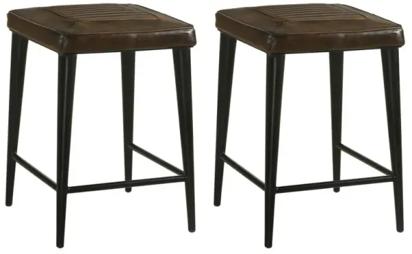 Alvaro - Leather Upholstered Stool (Set of 2)