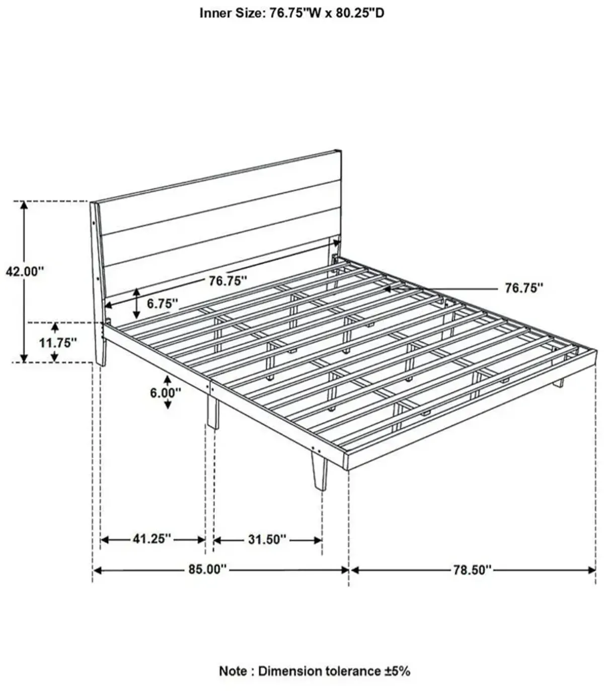 Mays - Wood Panel Bed