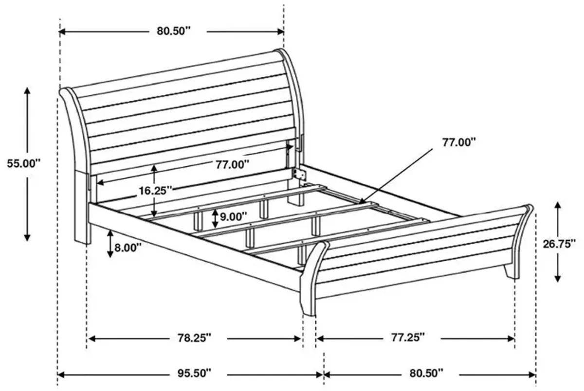 Frederick - Wood Sleigh Bed