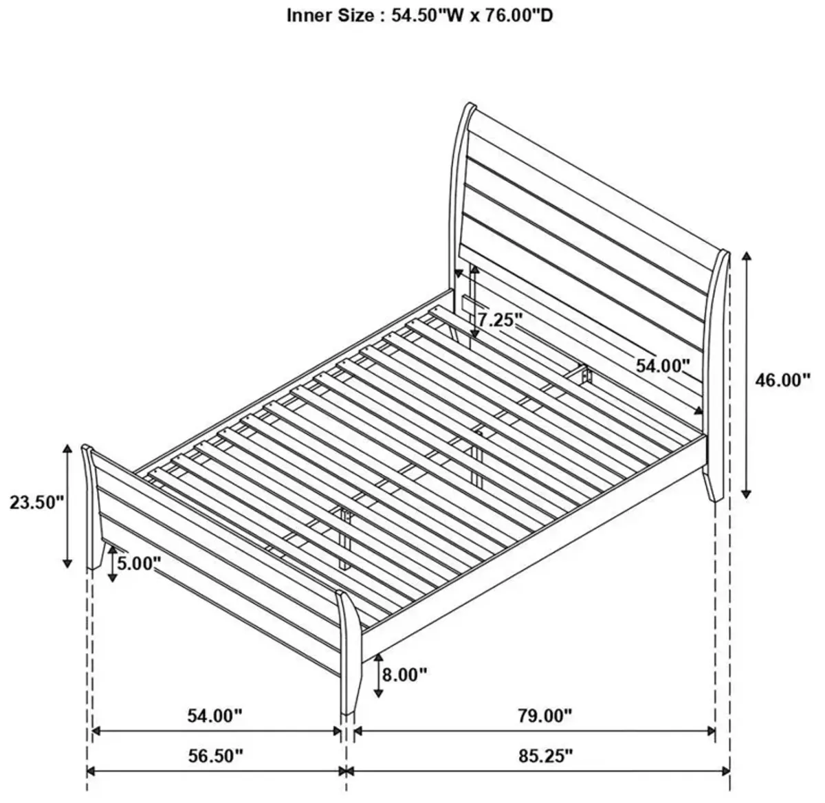 Selena - Sleigh Platform Bed