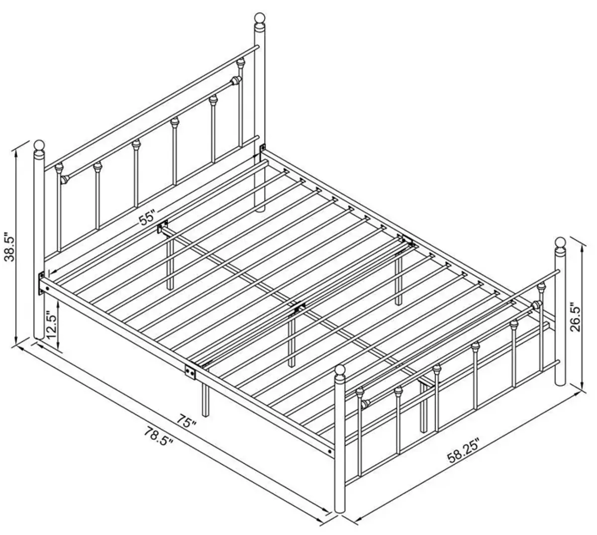 Canon - Metal Open Frame Bed