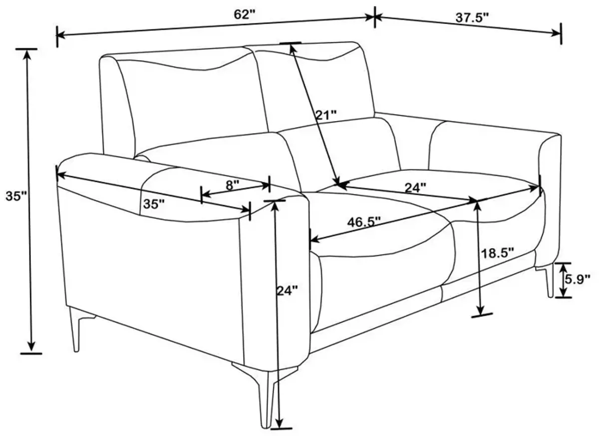 Glenmark - Upholstered Track Arm Loveseat - Taupe