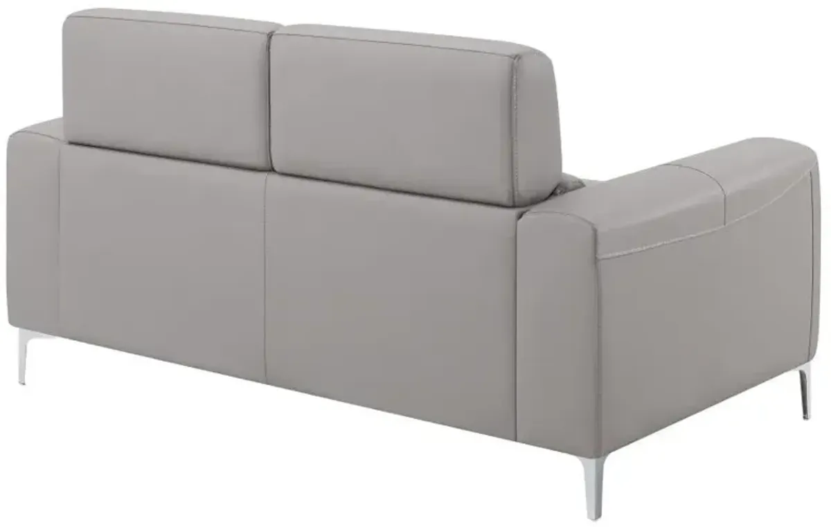 Glenmark - Upholstered Track Arm Loveseat - Taupe