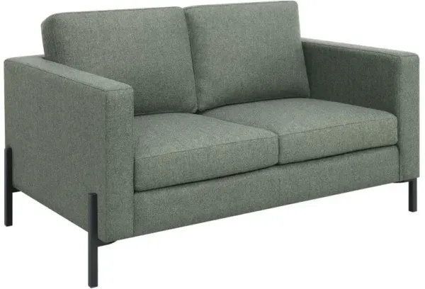 Tilly - Upholstered Track Arm Loveseat - Sage