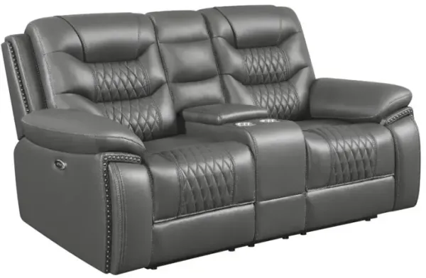 Flamenco - Upholstered Power Reclining Loveseat - Charcoal