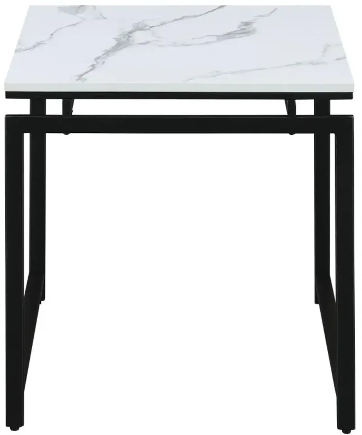 Clark - 3 Piece Faux Marble Top Coffee Table Set - White