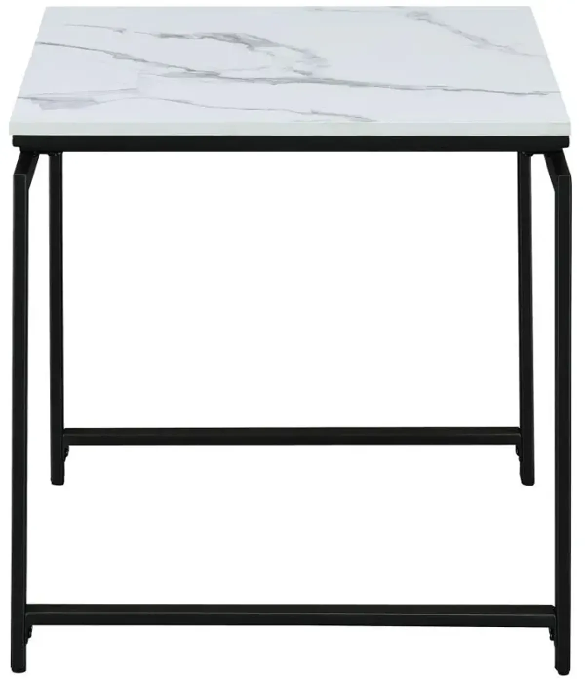 Clark - 3 Piece Faux Marble Top Coffee Table Set - White