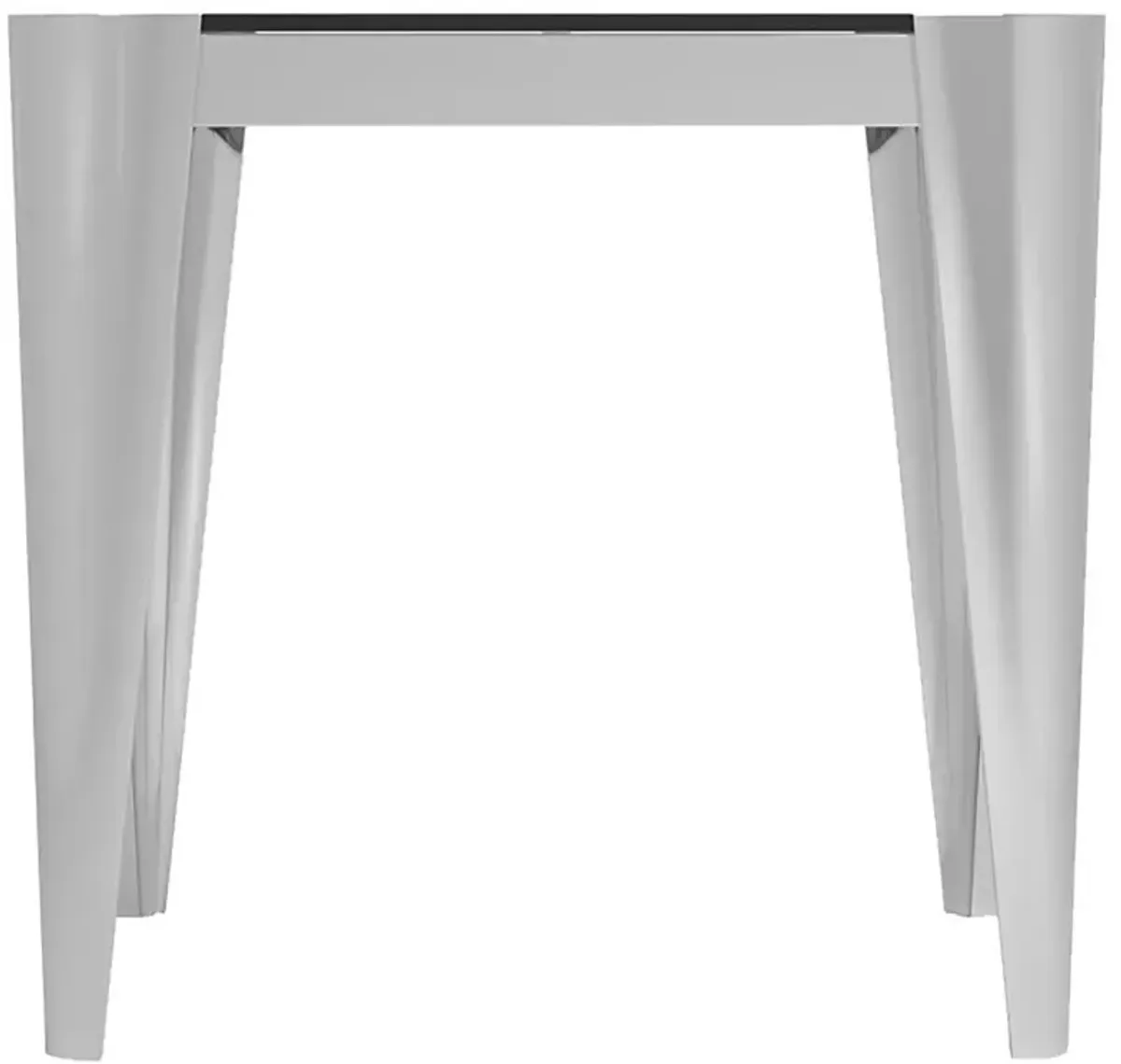 Desmond - Square Glass Top End Table - Pearl Silver